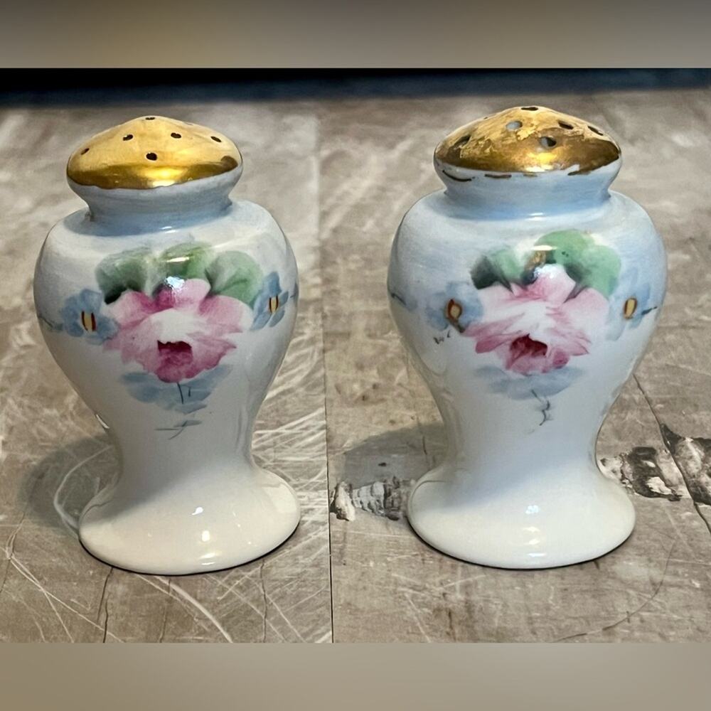 Vintage Nippon Noritake salt and pepper shakers, hand painted